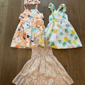 Janie and Jack Tropical and Floral Kids Dress Trio 5T